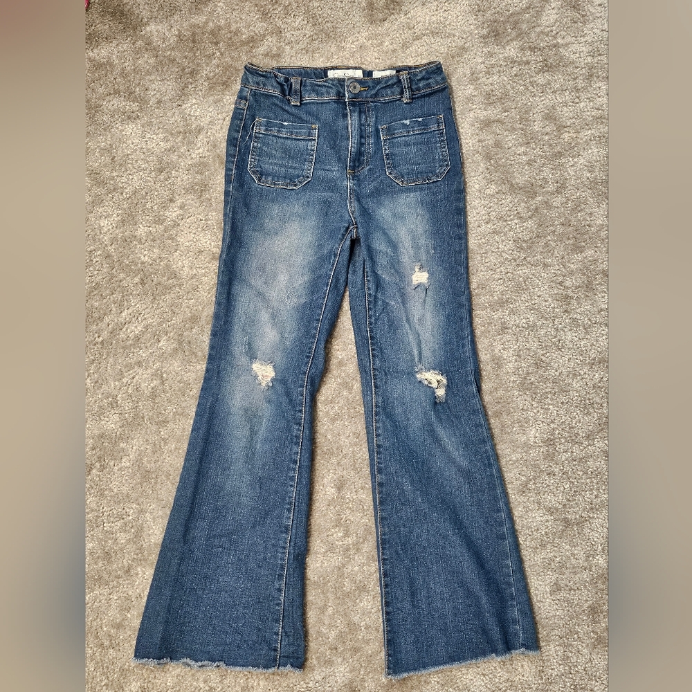 Jessica Simpson Blue Girls Distressed  Jeans
